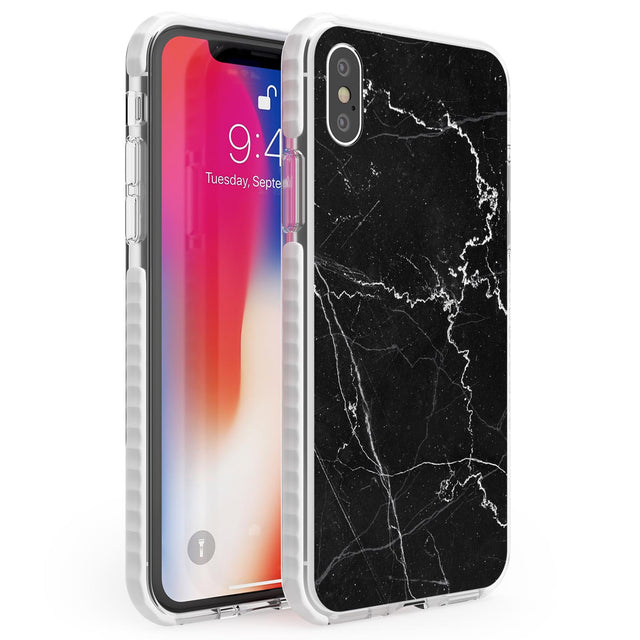 Bold Black Marble with White Texture Phone Case iPhone X / iPhone XS / Impact Case,iPhone XR / Impact Case,iPhone XS MAX / Impact Case Blanc Space