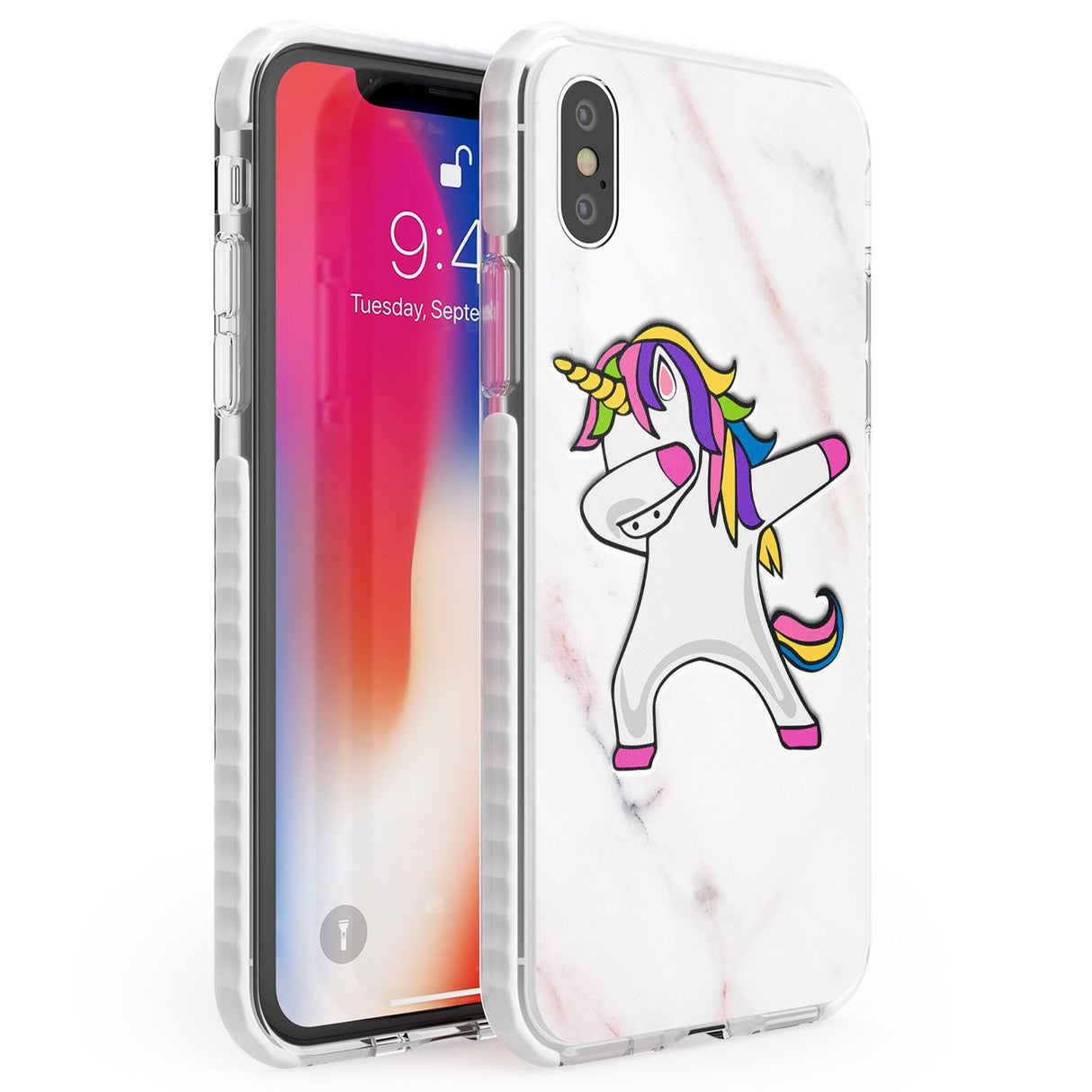 Designer Marble Unicorn Dab Phone Case iPhone X / iPhone XS / Impact Case,iPhone XR / Impact Case,iPhone XS MAX / Impact Case Blanc Space
