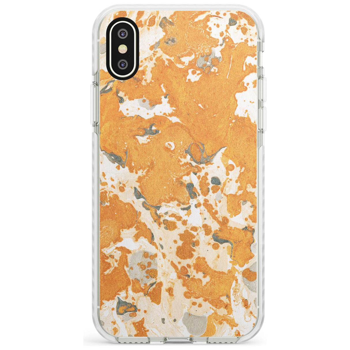 Orange Marbled Paper Pattern Impact Phone Case for iPhone X XS Max XR