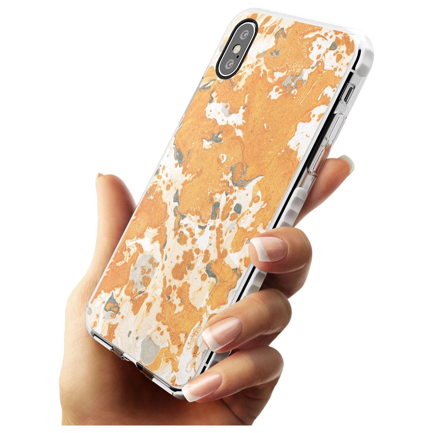 Orange Marbled Paper Pattern Impact Phone Case for iPhone X XS Max XR