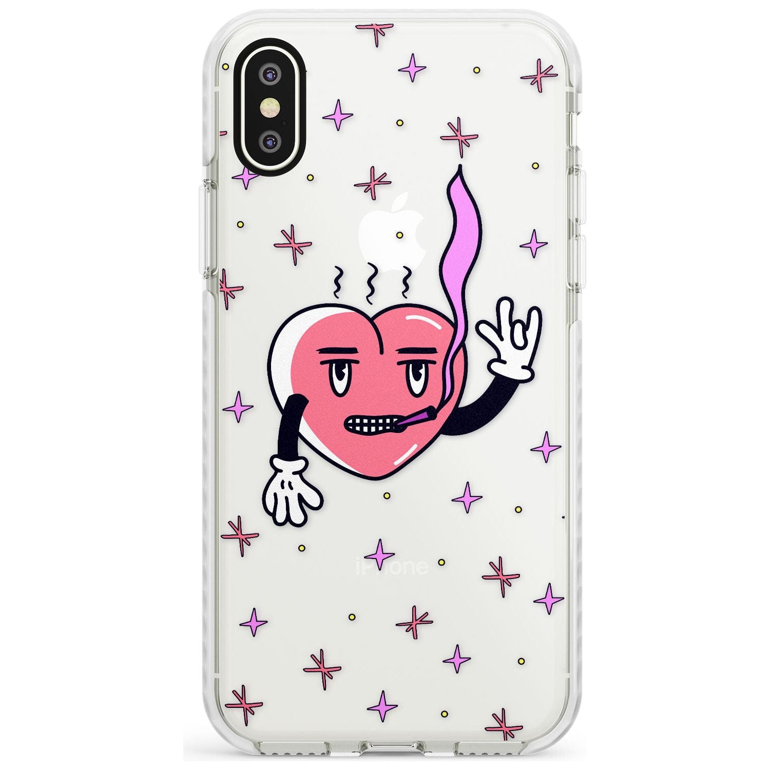Rock n Roll Heart (Clear) Impact Phone Case for iPhone X XS Max XR