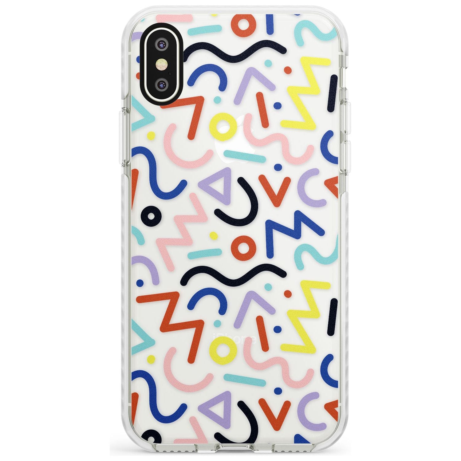 Colourful Squiggles Memphis Retro Pattern Design Impact Phone Case for iPhone X XS Max XR