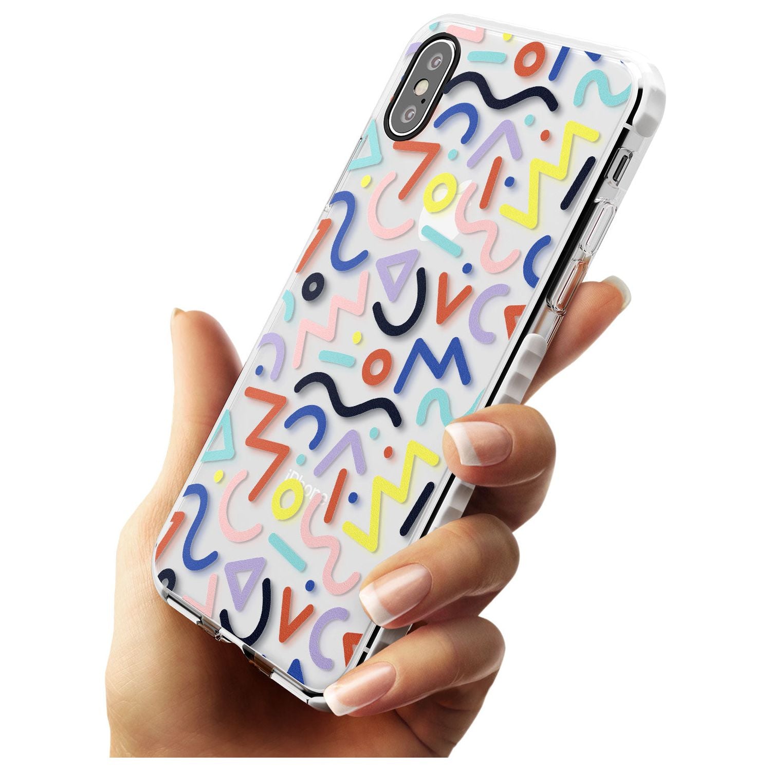 Colourful Squiggles Memphis Retro Pattern Design Impact Phone Case for iPhone X XS Max XR