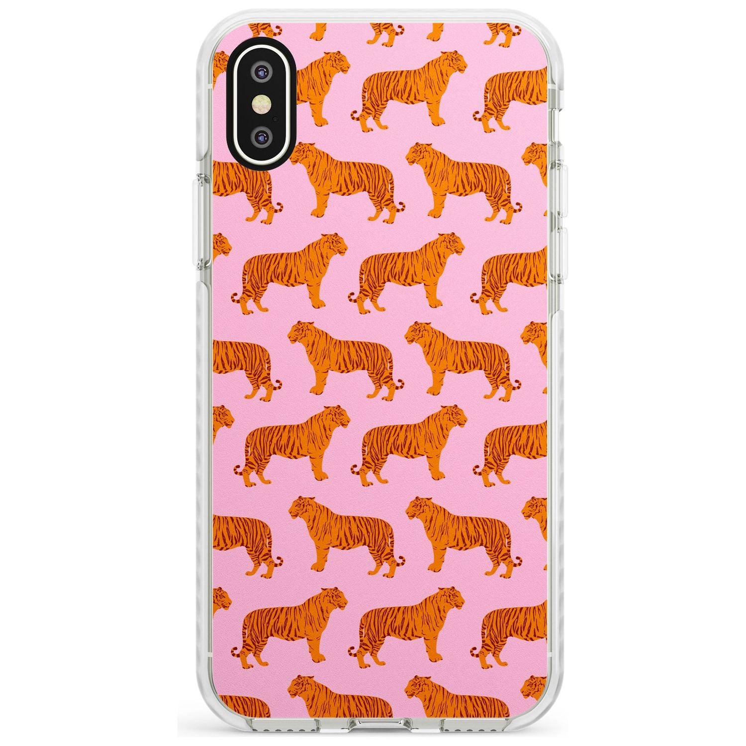 Tigers on Pink Pattern Impact Phone Case for iPhone X XS Max XR