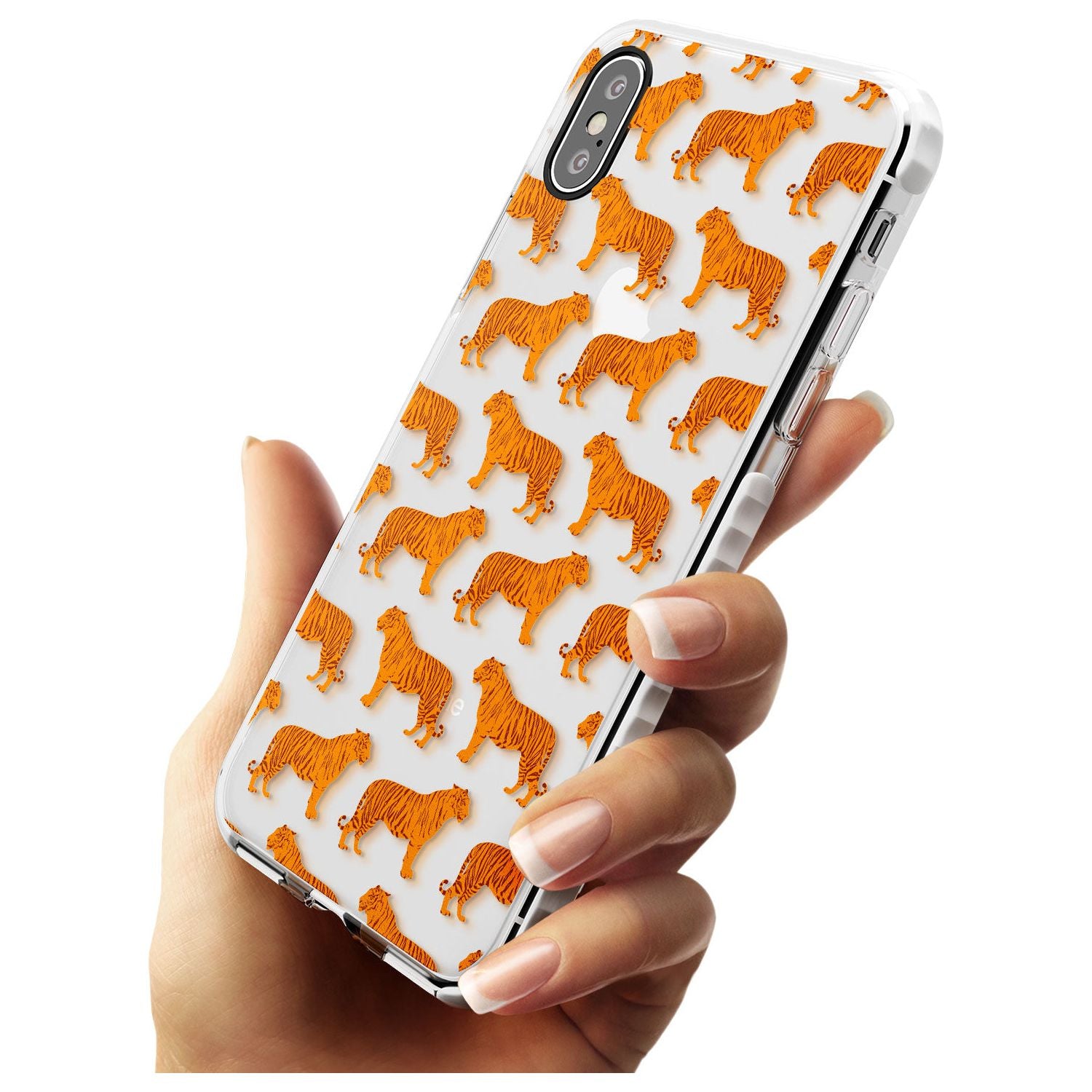 Tigers on Clear Pattern Impact Phone Case for iPhone X XS Max XR