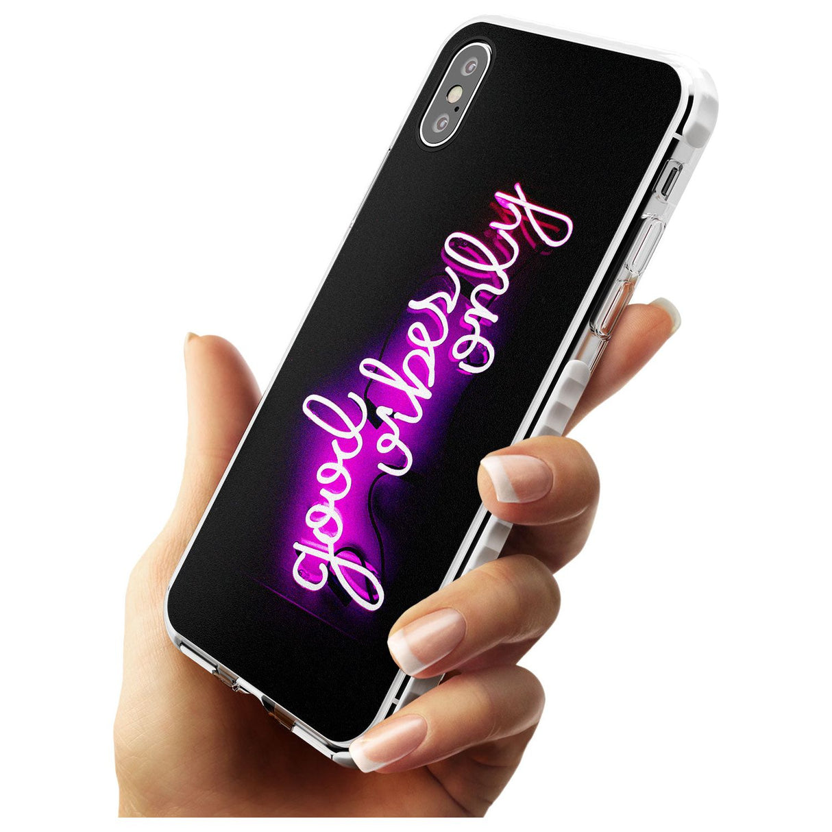 Good Vibes Only Pink Neon iPhone Case   Phone Case - Case Warehouse