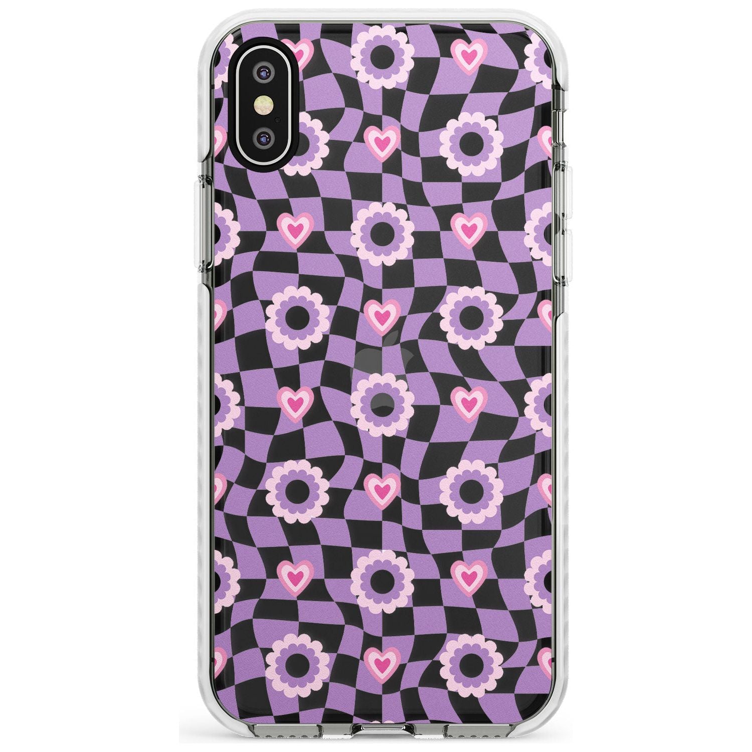 Checkered Love Pattern Impact Phone Case for iPhone X XS Max XR