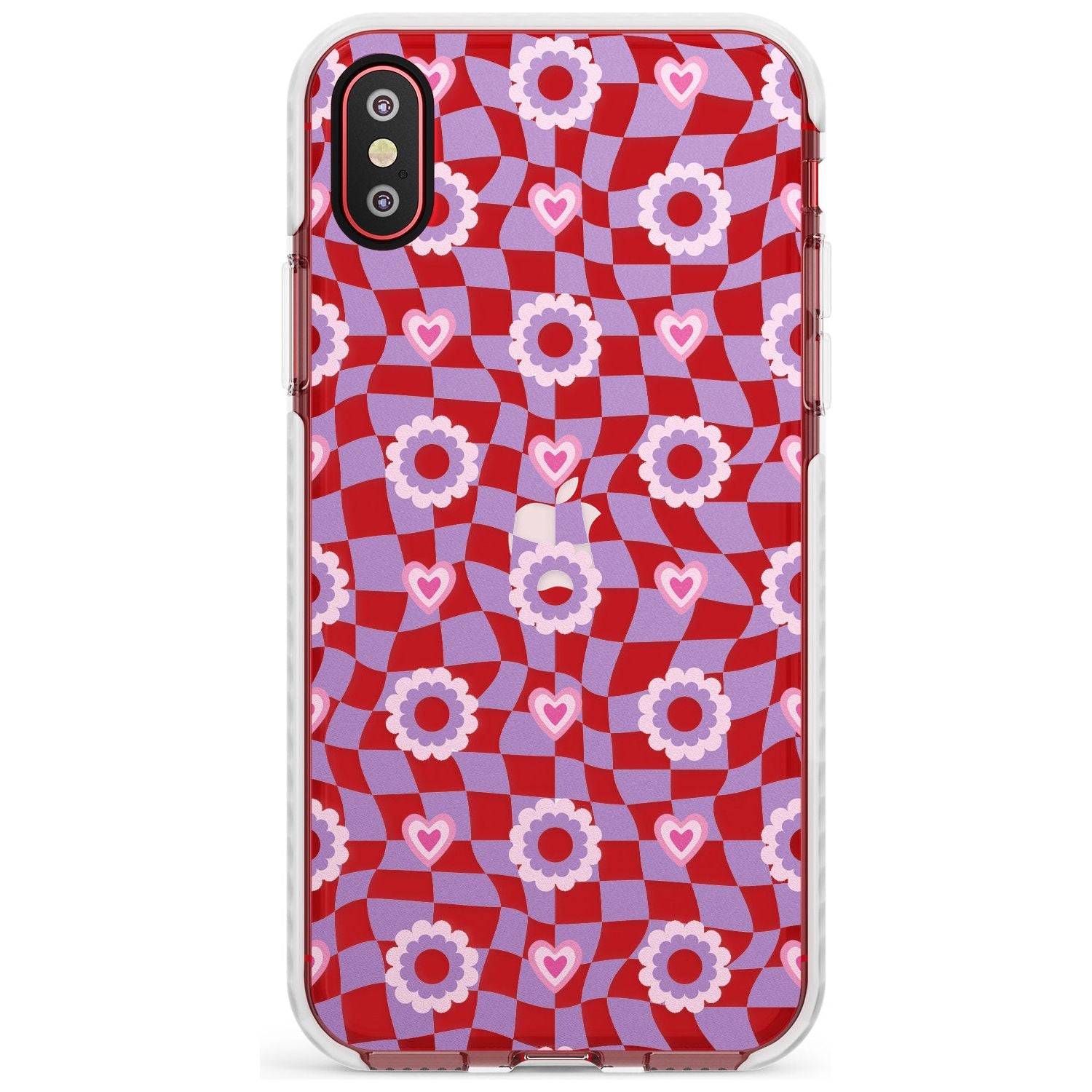 Checkered Love Pattern Impact Phone Case for iPhone X XS Max XR