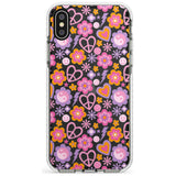 Peace, Love and Flowers Pattern Impact Phone Case for iPhone X XS Max XR