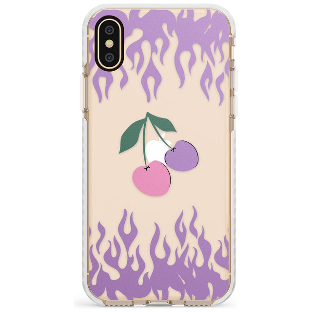 Cherries n' Flames Impact Phone Case for iPhone X XS Max XR