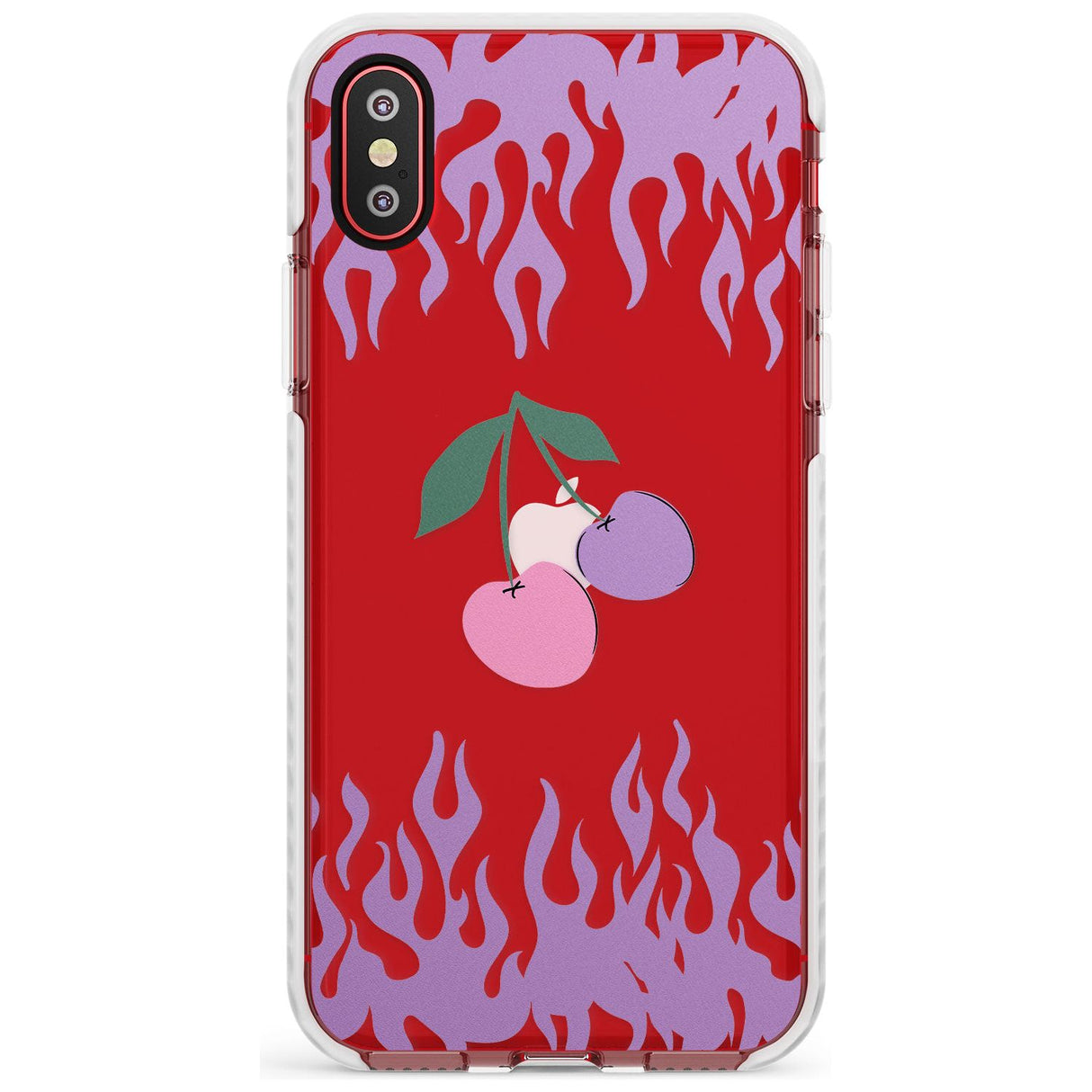 Cherries n' Flames Impact Phone Case for iPhone X XS Max XR