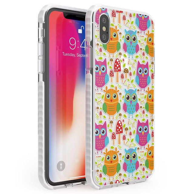 Forrest Owl Clear Pattern Phone Case iPhone X / iPhone XS / Impact Case,iPhone XR / Impact Case,iPhone XS MAX / Impact Case Blanc Space