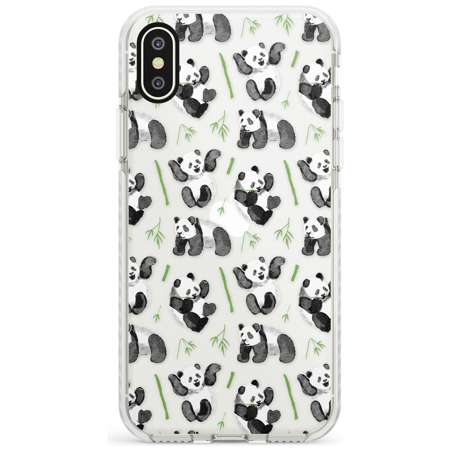 Watercolour Panda Pattern Slim TPU Phone Case Warehouse X XS Max XR