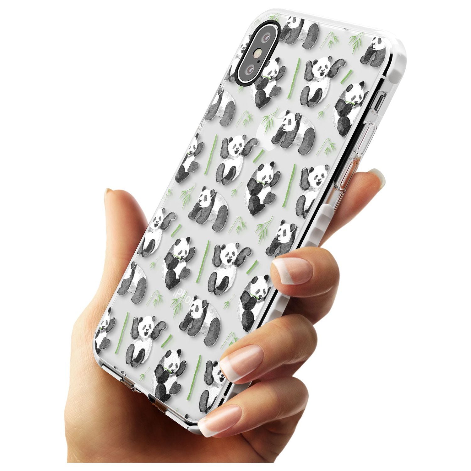 Watercolour Panda Pattern Slim TPU Phone Case Warehouse X XS Max XR
