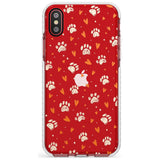 Paws & Hearts Pattern (Clear) Slim TPU Phone Case Warehouse X XS Max XR