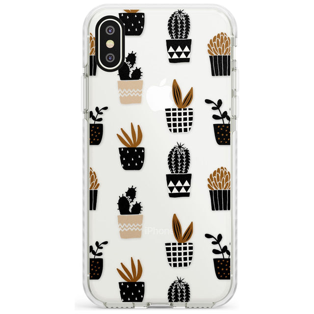 Large Mixed Plants Pattern - Clear Phone Case iPhone X / iPhone XS / Impact Case,iPhone XR / Impact Case,iPhone XS MAX / Impact Case Blanc Space