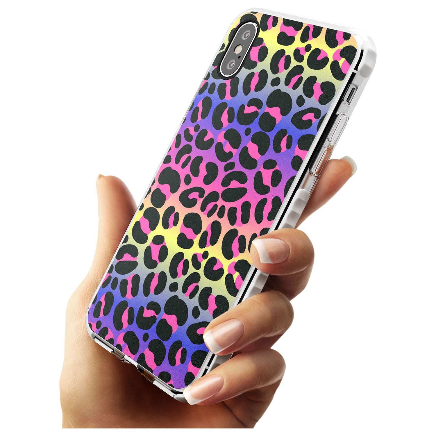 Rainbow Gradient Leopard Print Slim TPU Phone Case Warehouse X XS Max XR