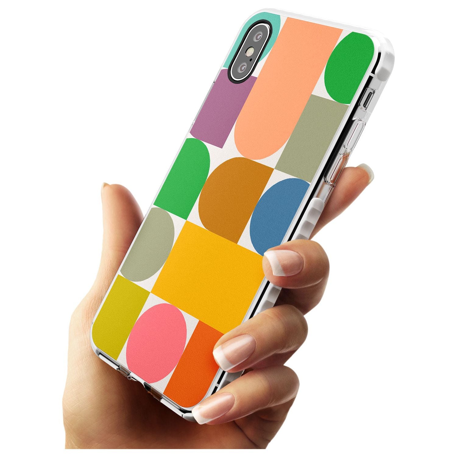 Abstract Retro Shapes: Rainbow Mix Slim TPU Phone Case Warehouse X XS Max XR