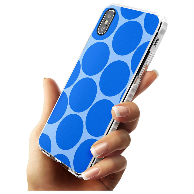 Abstract Retro Shapes: Blue Dots Slim TPU Phone Case Warehouse X XS Max XR