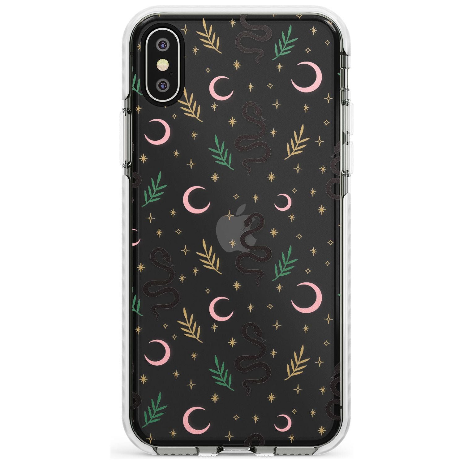 Snake & Moon Pattern (Clear) Slim TPU Phone Case Warehouse X XS Max XR