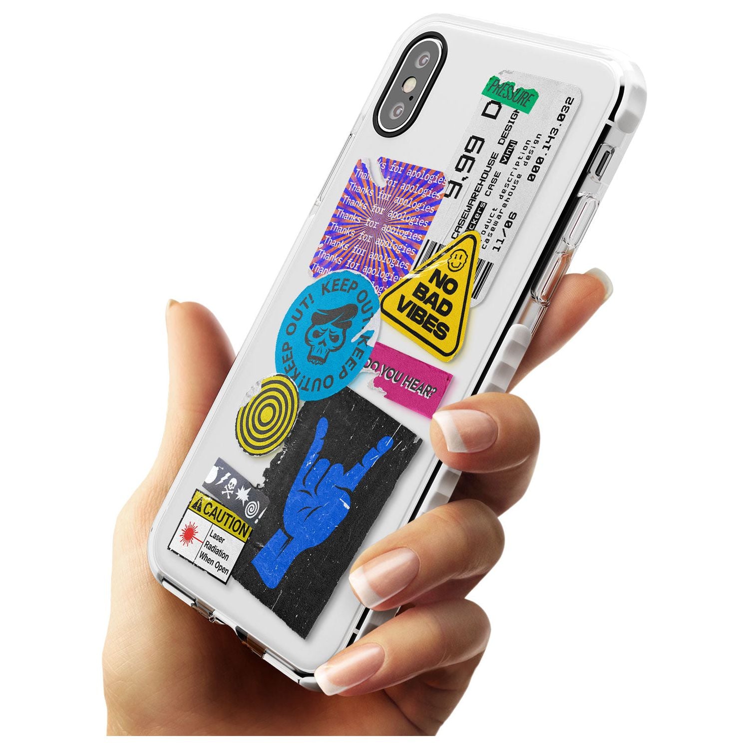 No Bad Vibes Sticker Mix Slim TPU Phone Case Warehouse X XS Max XR