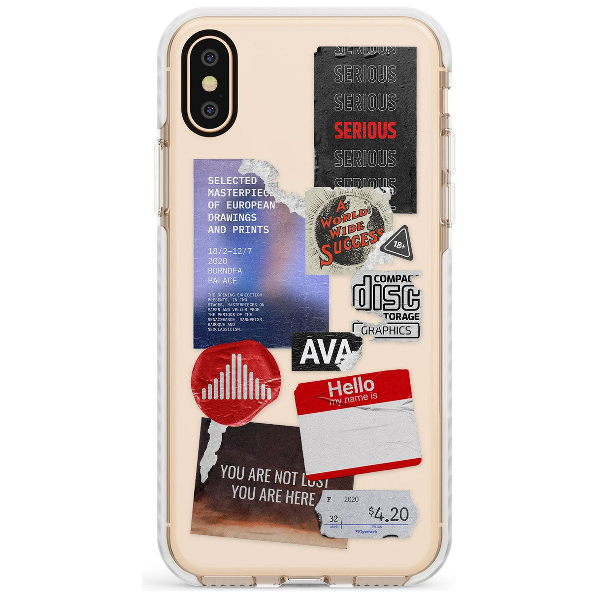 Red & Black Sticker Mix Slim TPU Phone Case Warehouse X XS Max XR