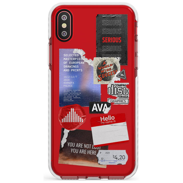 Red & Black Sticker Mix Slim TPU Phone Case Warehouse X XS Max XR