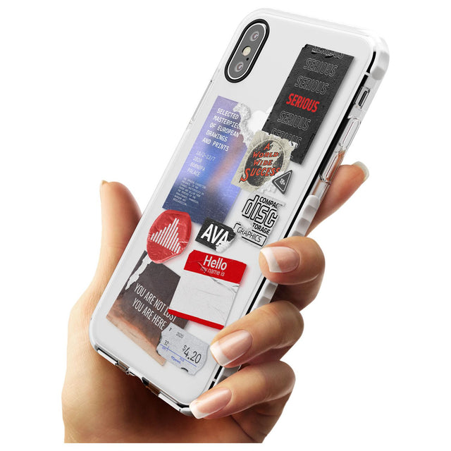 Red & Black Sticker Mix Slim TPU Phone Case Warehouse X XS Max XR