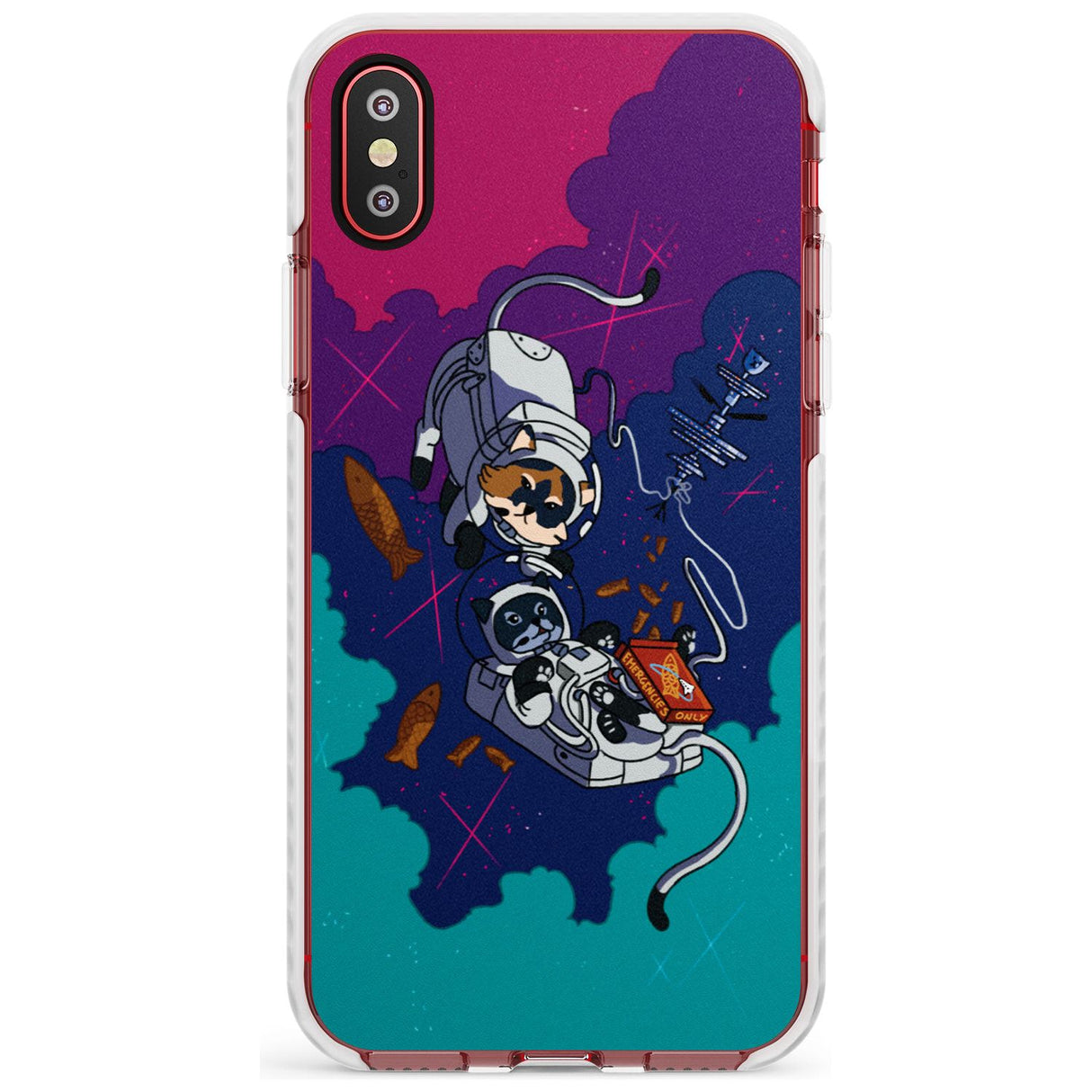 CATS IN SPACE Slim TPU Phone Blanc Space X XS Max XR