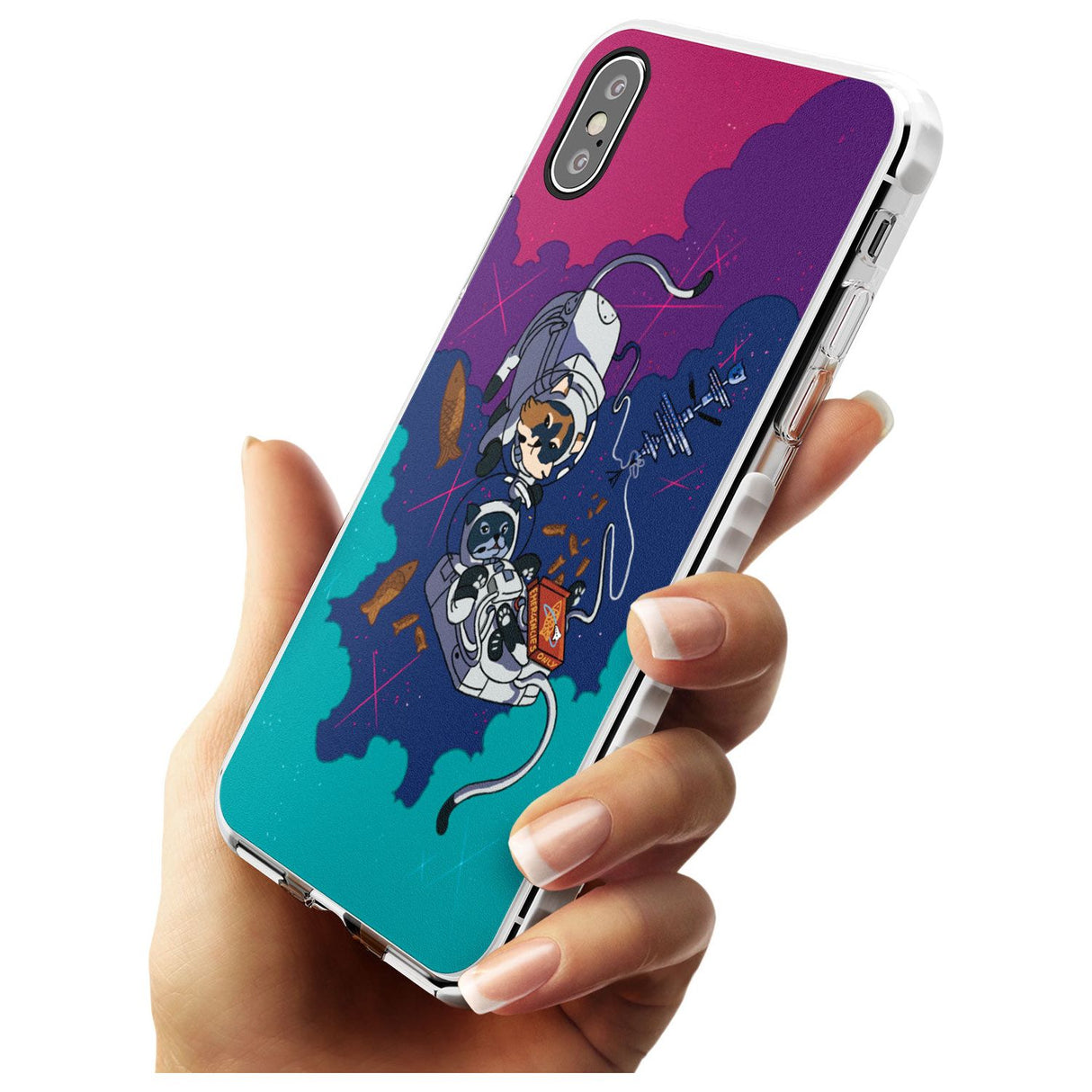 CATS IN SPACE Slim TPU Phone Blanc Space X XS Max XR