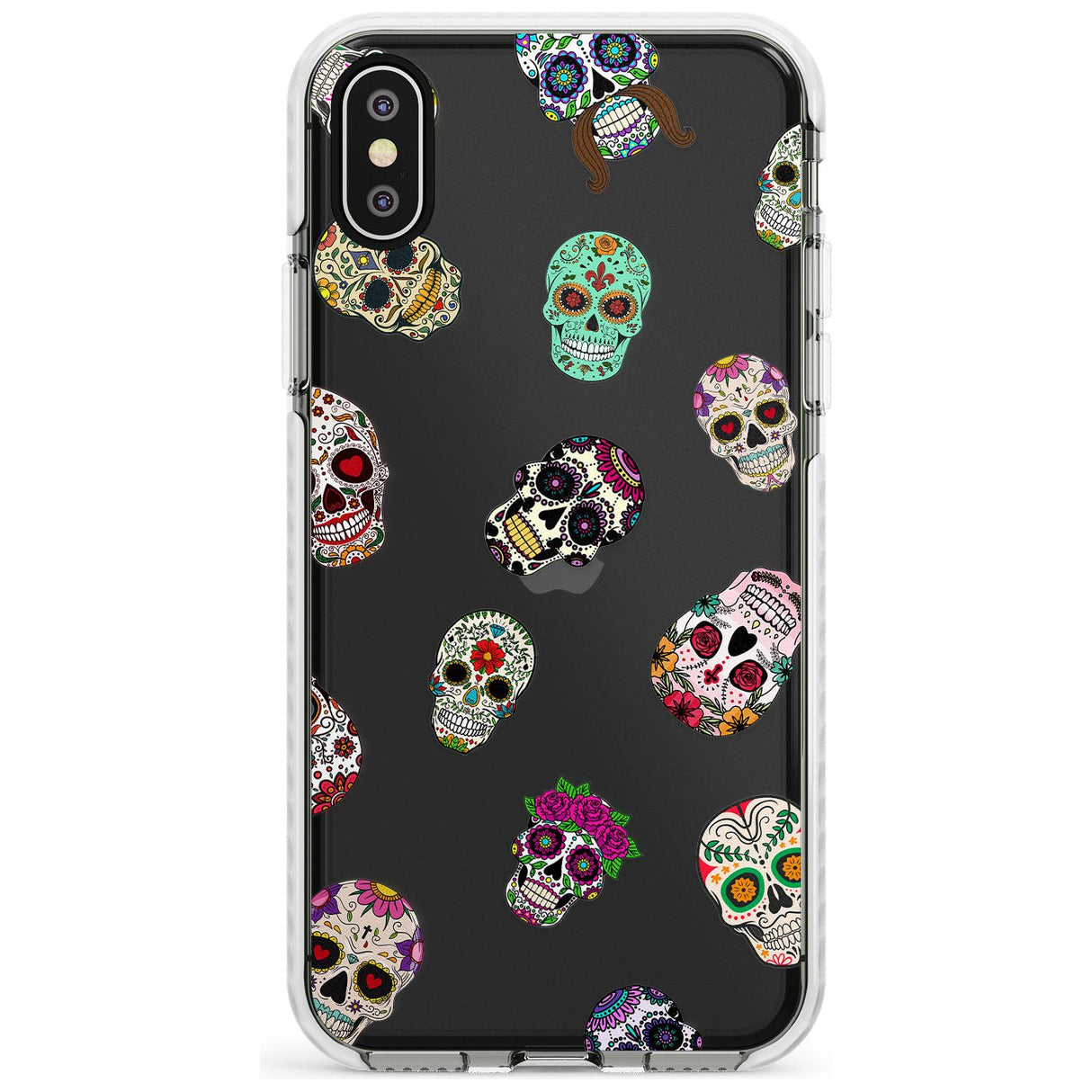 Mixed Sugar Skull Pattern Impact Phone Case for iPhone X XS Max XR