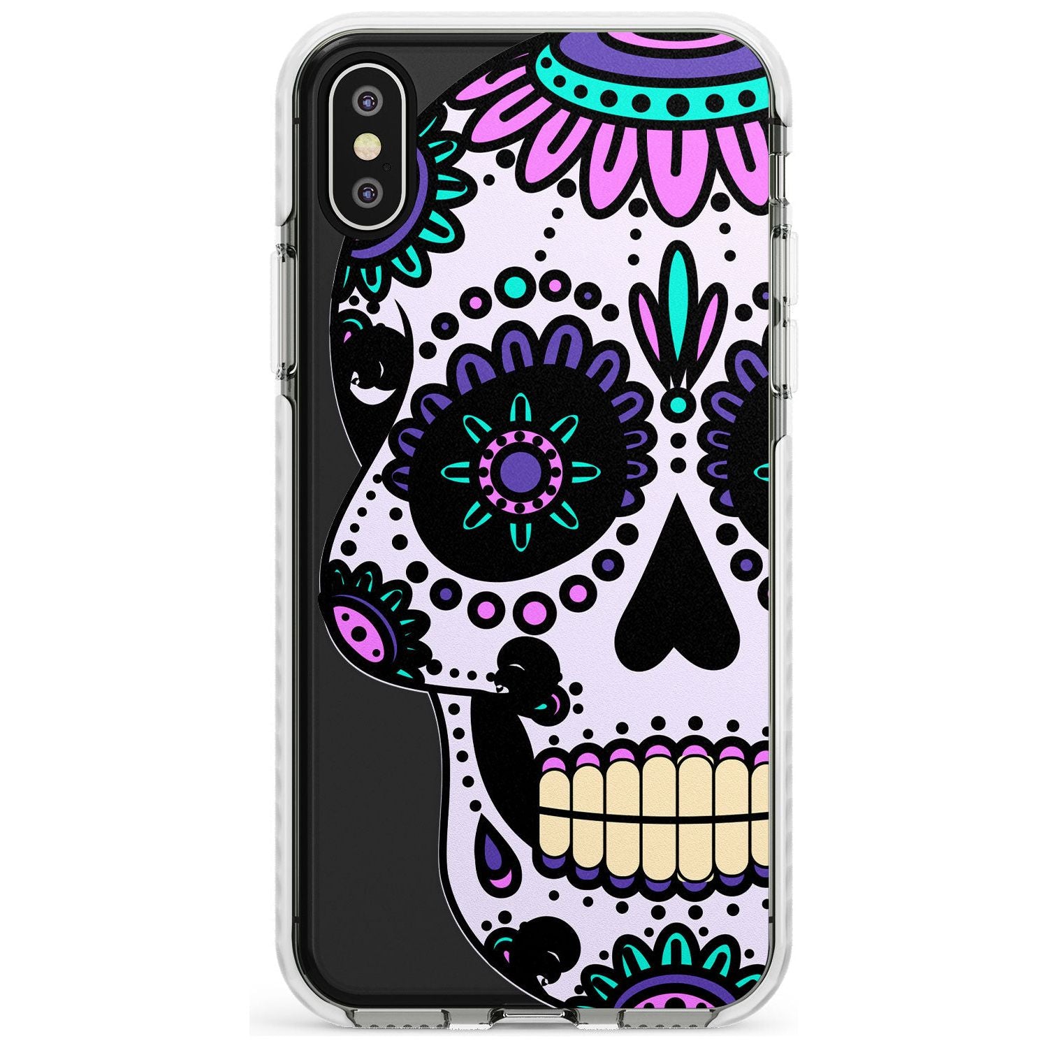 Violet Sugar Skull Impact Phone Case for iPhone X XS Max XR