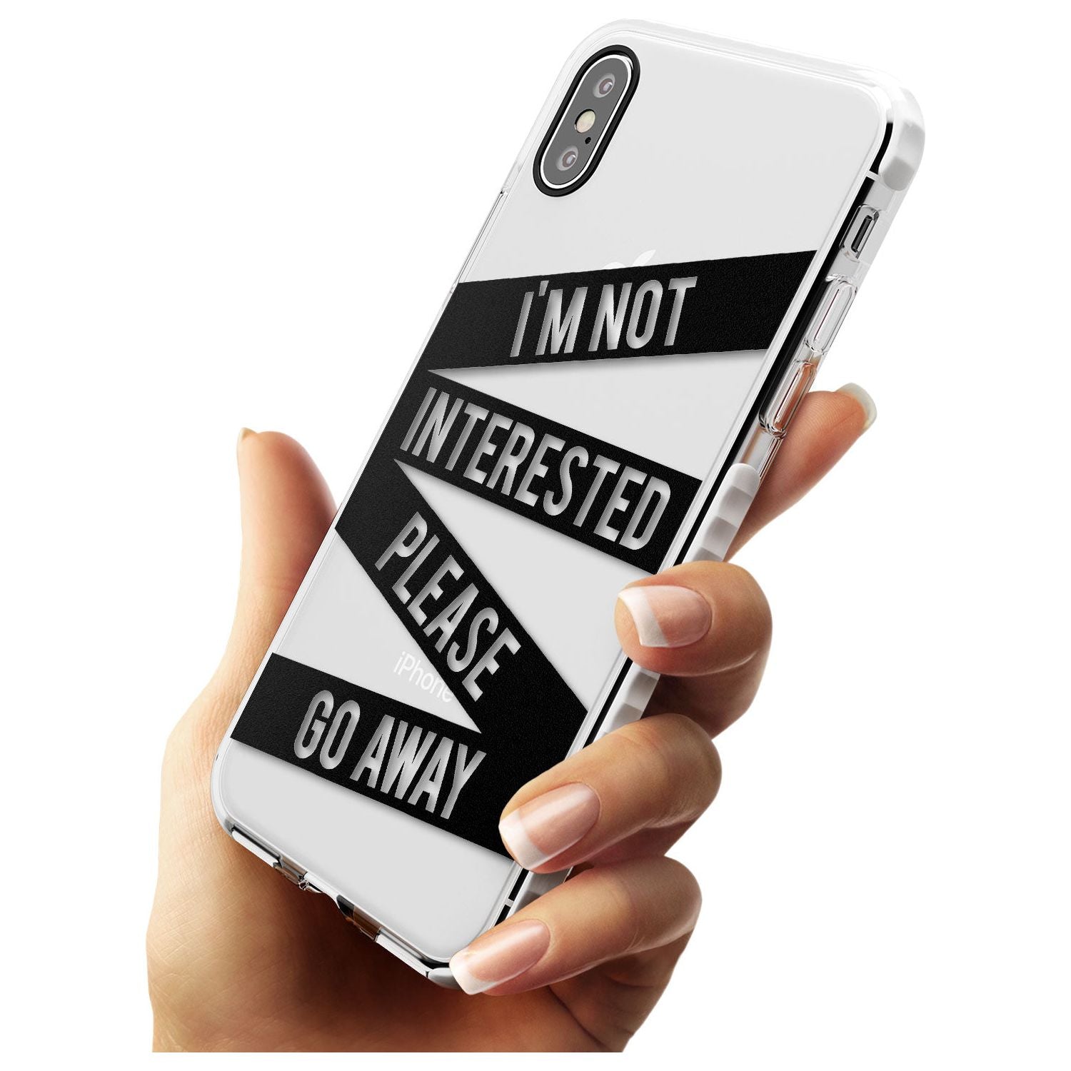 Black Stripes I'm Not Interested Impact Phone Case for iPhone X XS Max XR