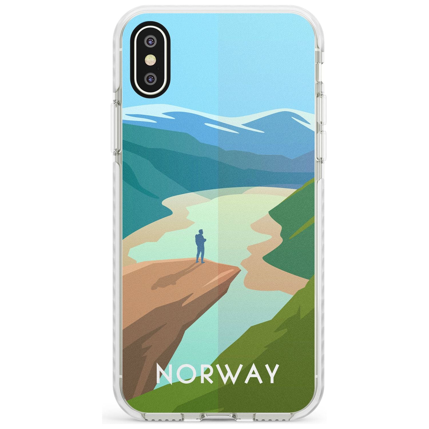 Vintage Travel Poster Norway Impact Phone Case for iPhone X XS Max XR