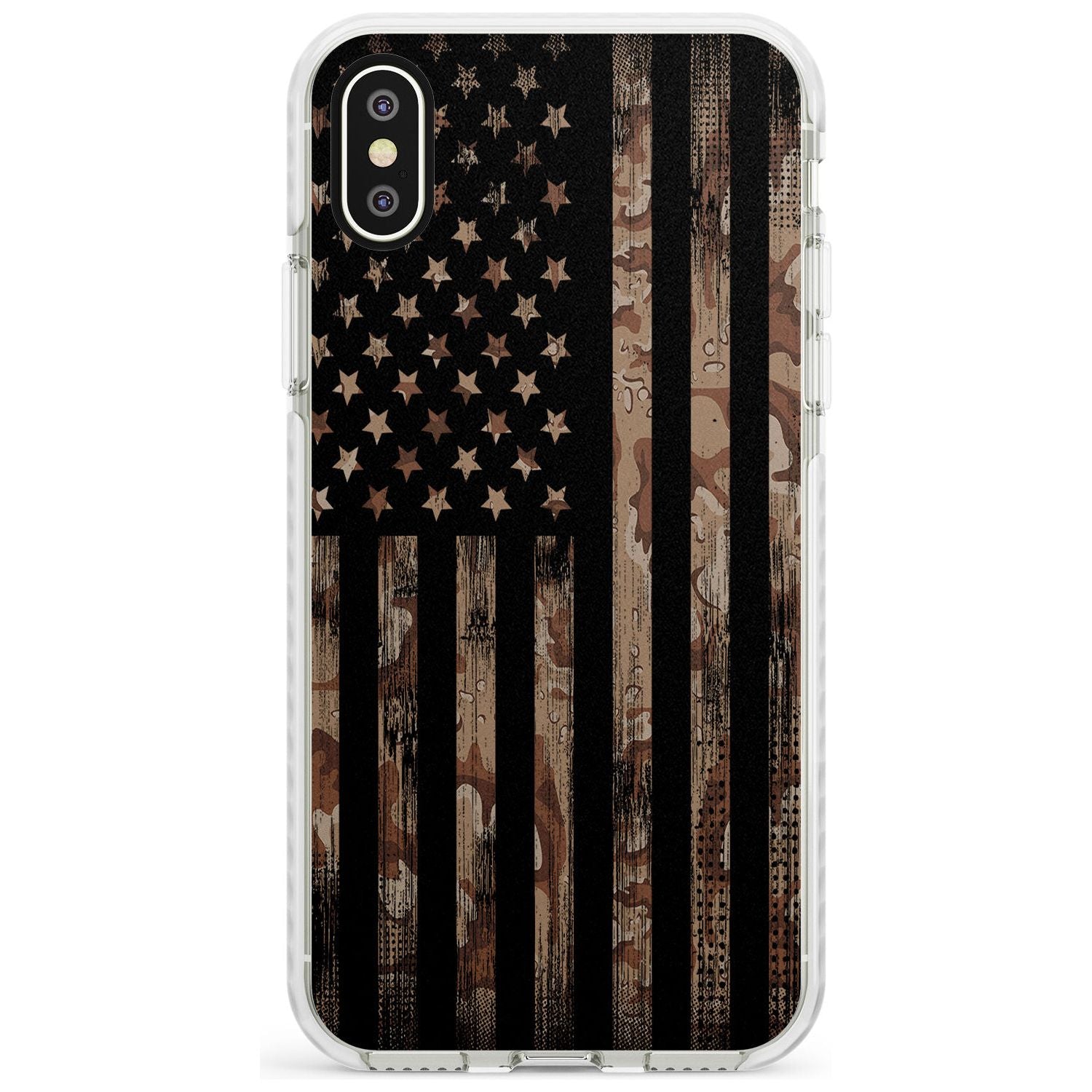 Desert Camo US Flag Impact Phone Case for iPhone X XS Max XR