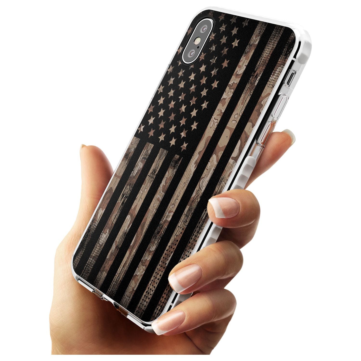 Desert Camo US Flag Impact Phone Case for iPhone X XS Max XR
