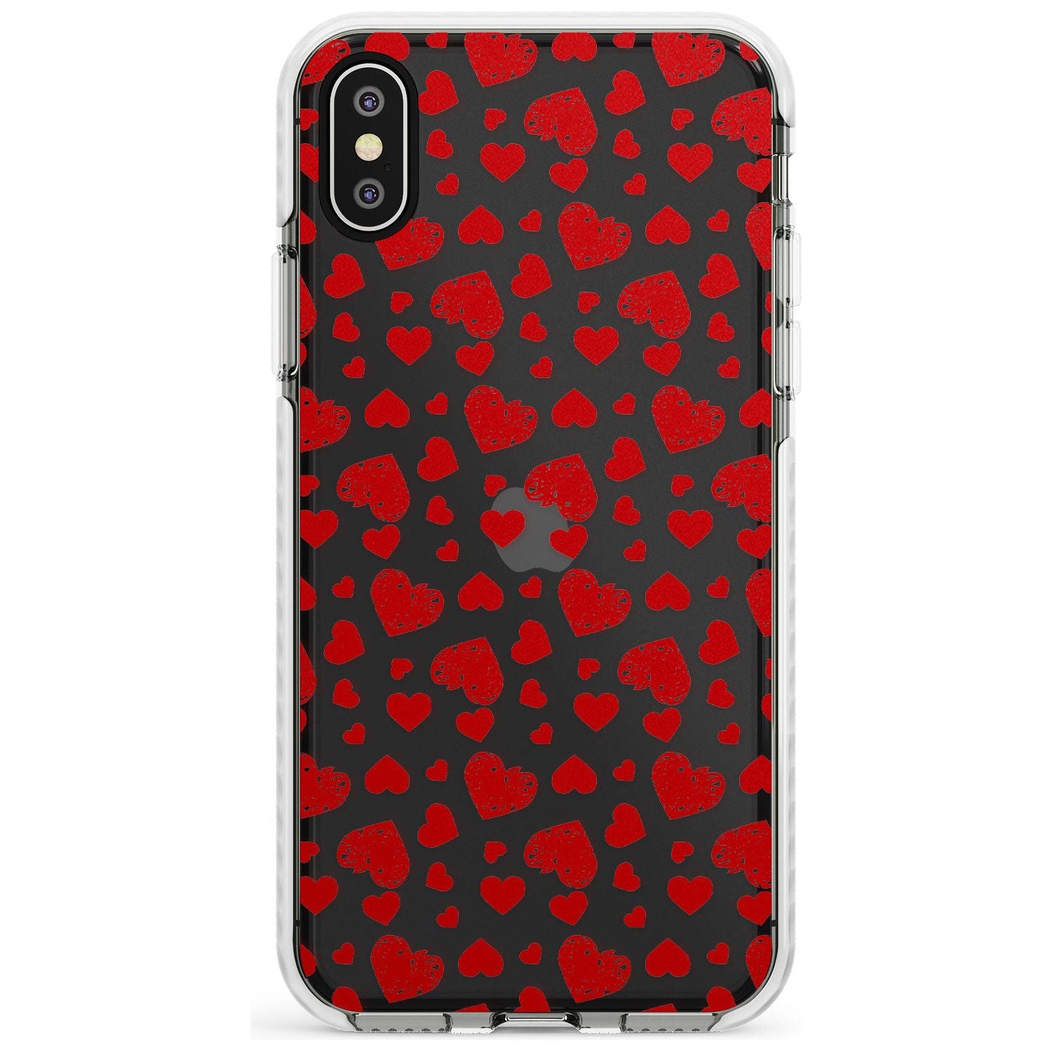 Sketched Heart Pattern Slim TPU Phone Case Warehouse X XS Max XR