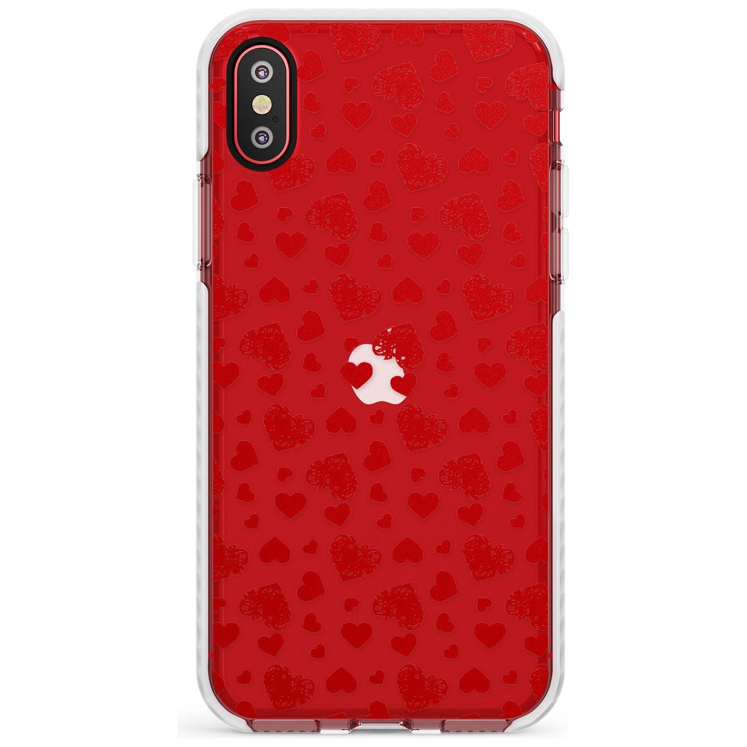 Sketched Heart Pattern Slim TPU Phone Case Warehouse X XS Max XR