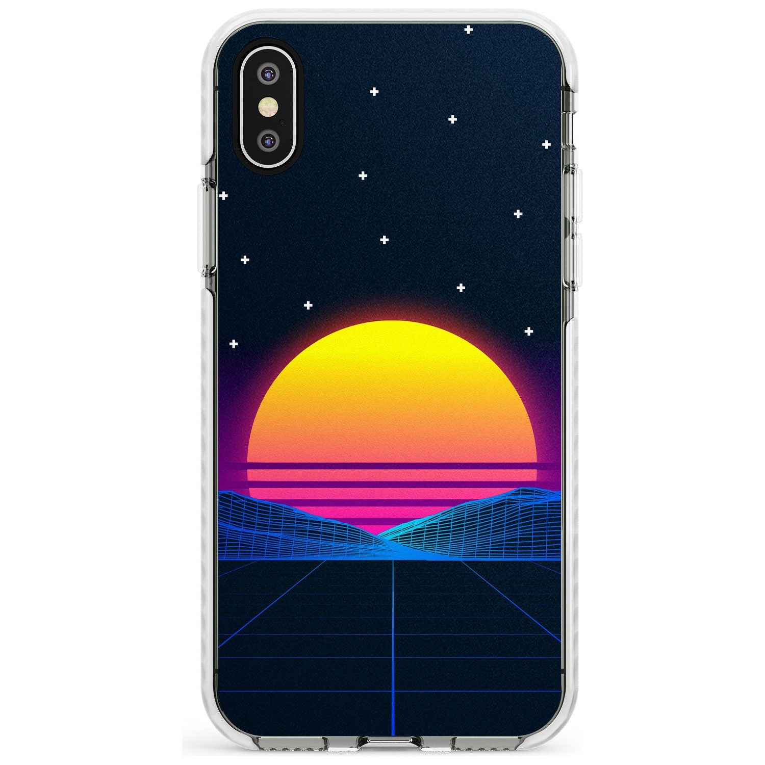Retro Sunset Vaporwave Impact Phone Case for iPhone X XS Max XR