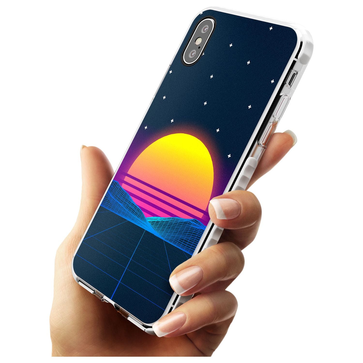 Retro Sunset Vaporwave Impact Phone Case for iPhone X XS Max XR