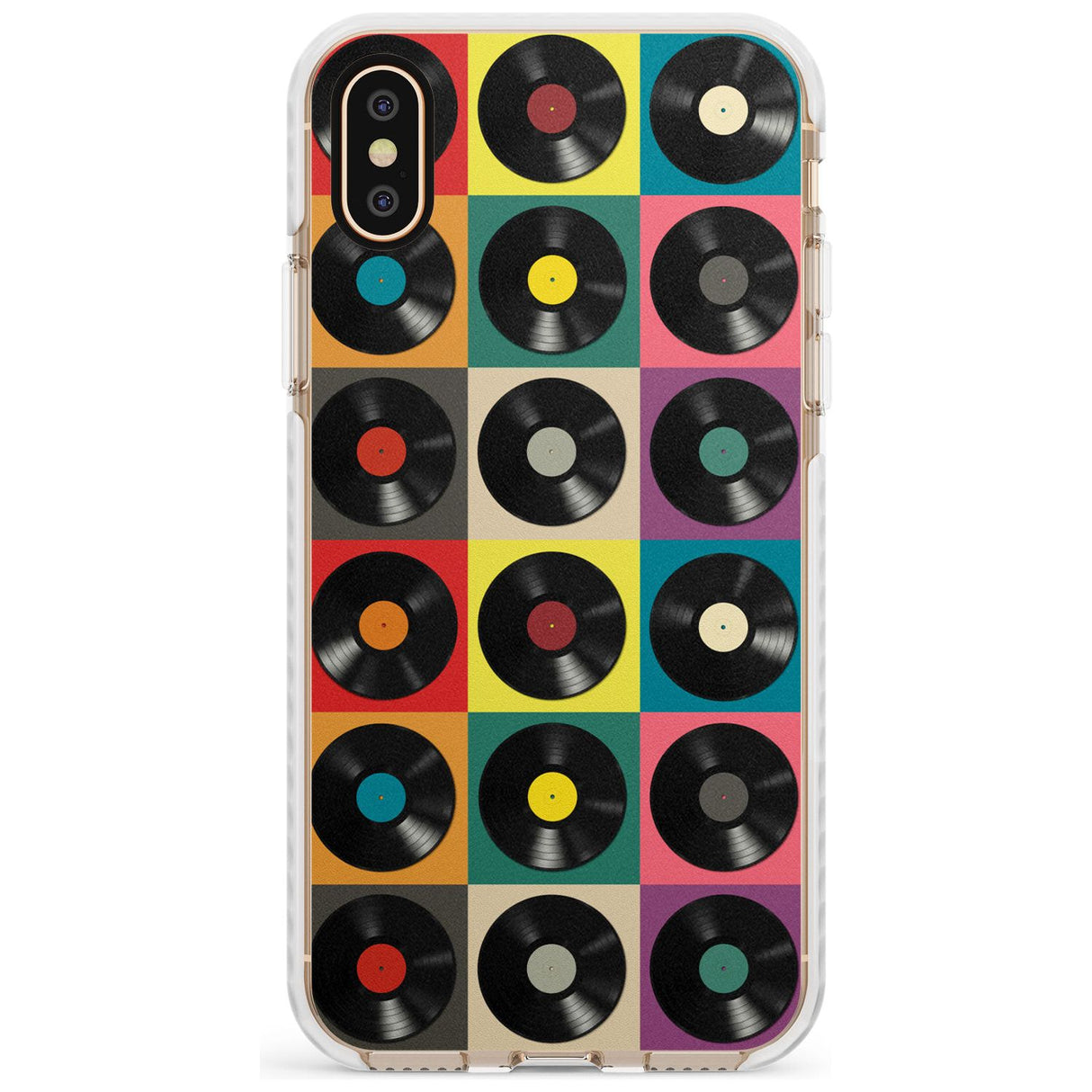 Vinyl Record Pattern Impact Phone Case for iPhone X XS Max XR