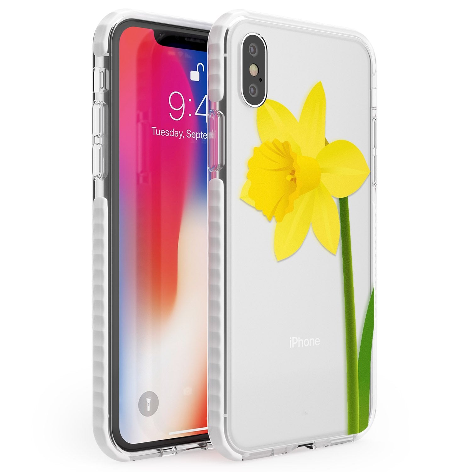 Daffodil Phone Case iPhone X / iPhone XS / Impact Case,iPhone XR / Impact Case,iPhone XS MAX / Impact Case Blanc Space