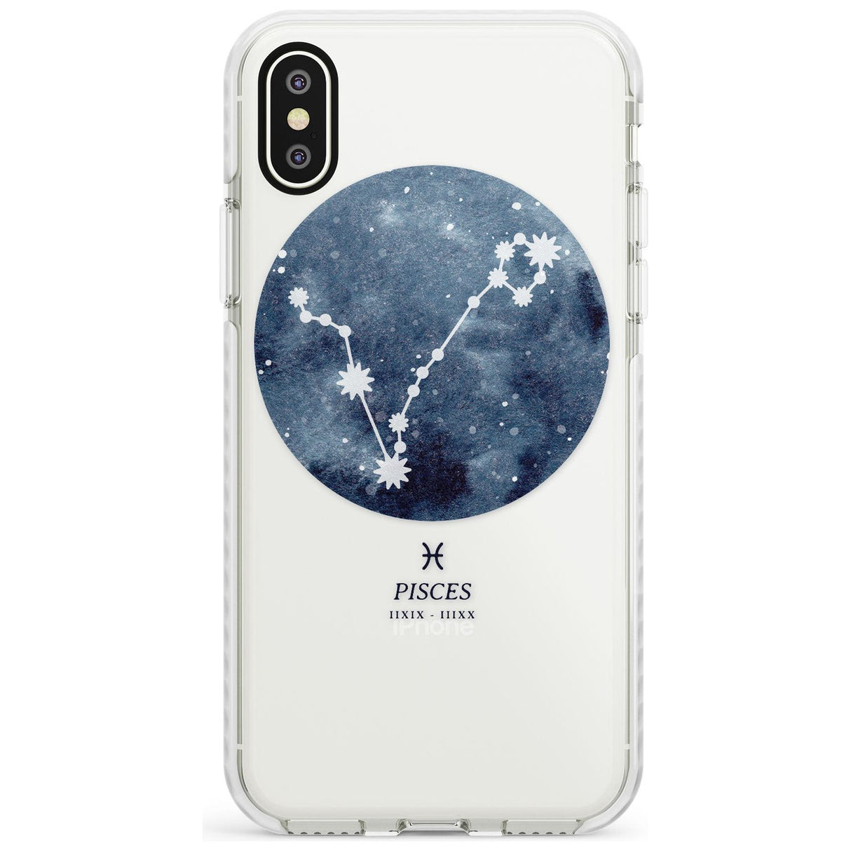 Pisces Zodiac Transparent Design - Blue Impact Phone Case for iPhone X XS Max XR