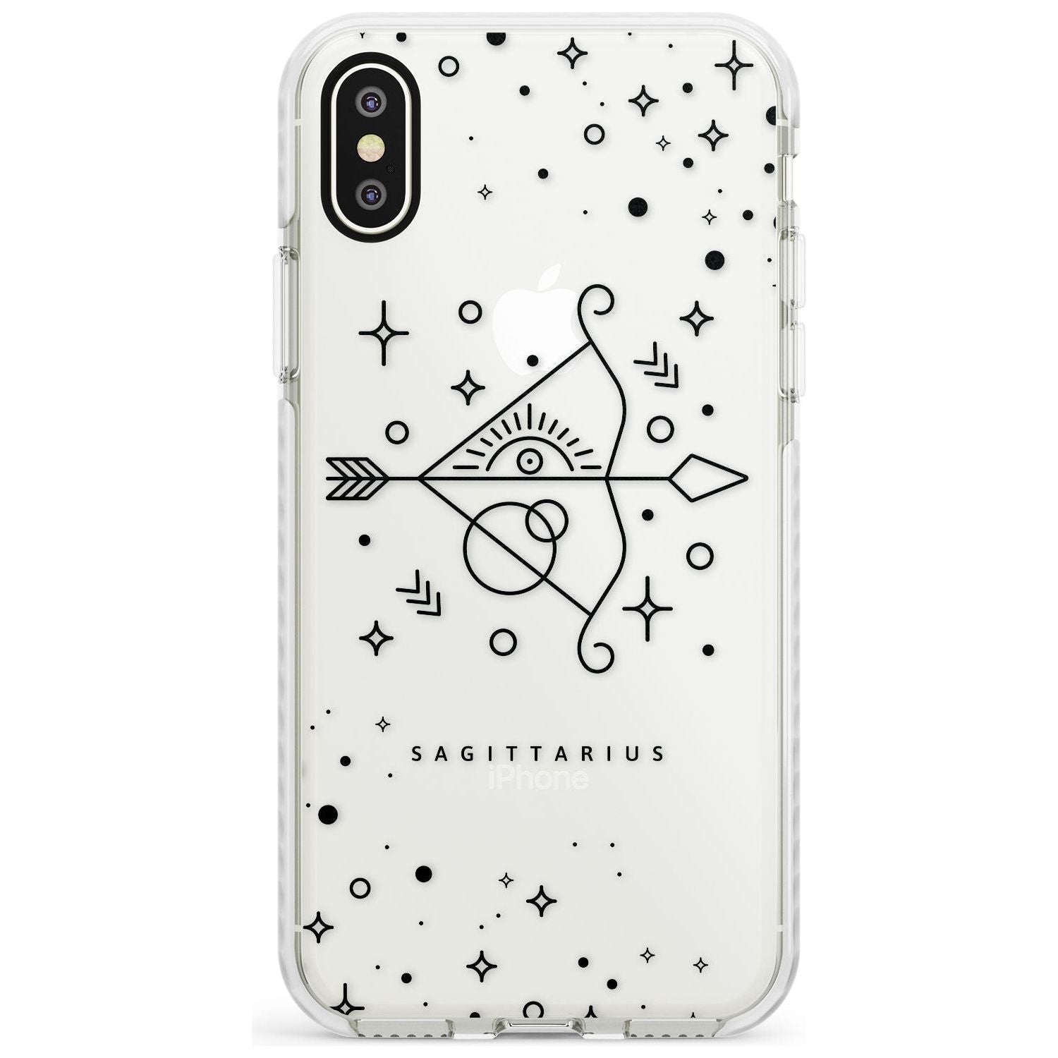 Sagittarius Emblem - Transparent Design Impact Phone Case for iPhone X XS Max XR