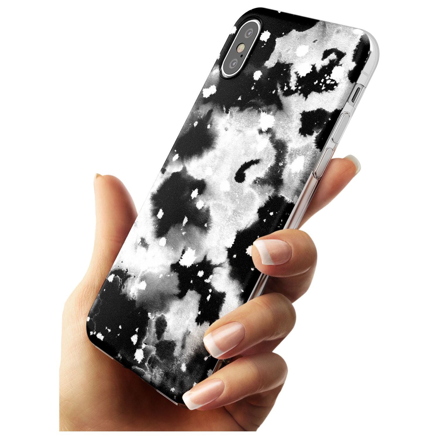 Black & White Acid Wash Tie-Dye Pattern Slim TPU Phone Case Warehouse X XS Max XR