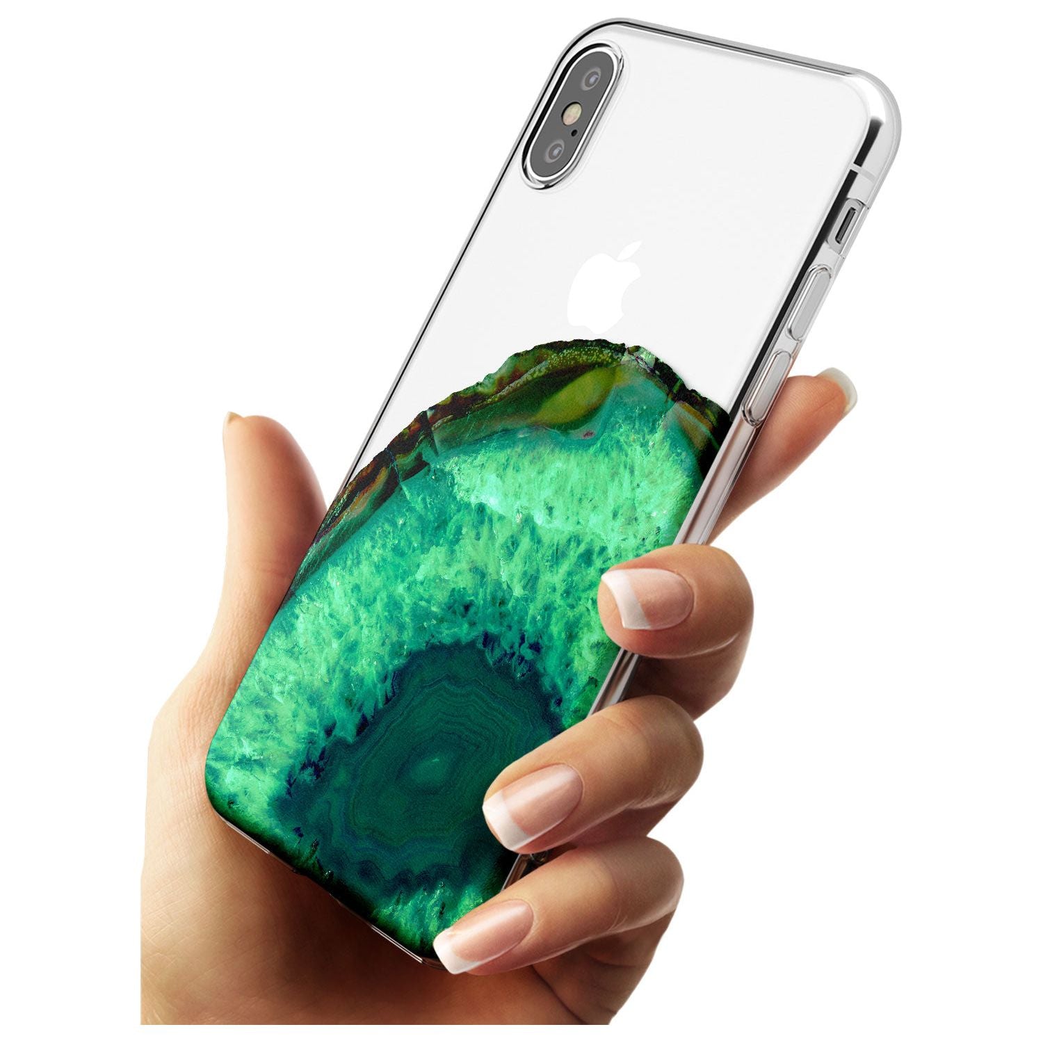 Emerald Green Gemstone Crystal Clear Design Slim TPU Phone Case Warehouse X XS Max XR