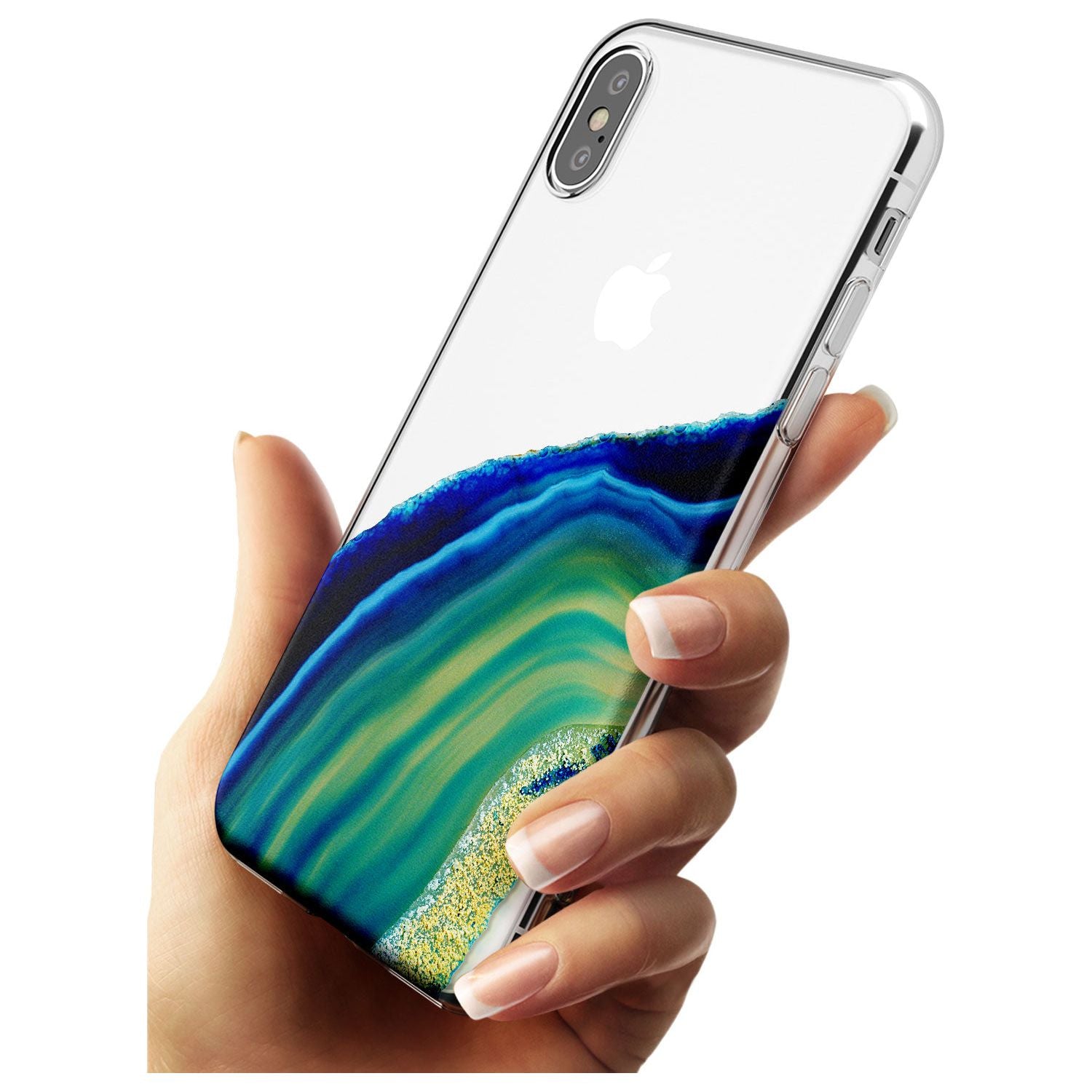 Green & Blue Gemstone Crystal Slim TPU Phone Case Warehouse X XS Max XR