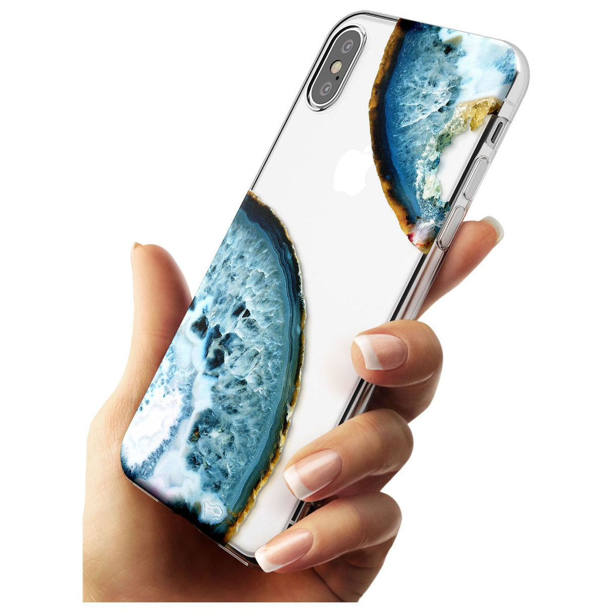 Blue, White & Yellow Agate Gemstone Slim TPU Phone Case Warehouse X XS Max XR