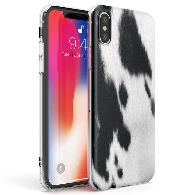 Designer Fashion Cowhide Phone Case iPhone X / iPhone XS / Clear Case,iPhone XR / Clear Case,iPhone XS MAX / Clear Case Blanc Space