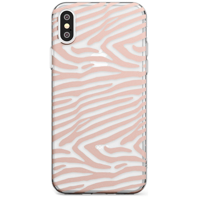 Horizontal Zebra Stripes Transparent Animal Print Phone Case iPhone X / iPhone XS / Clear Case,iPhone XR / Clear Case,iPhone XS MAX / Clear Case Blanc Space
